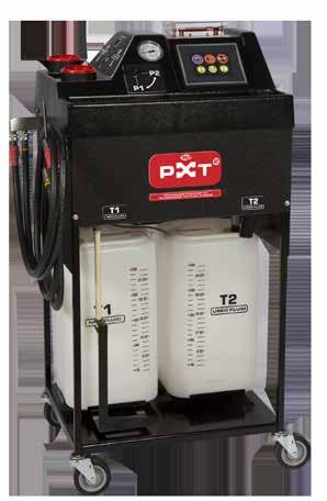 PXT 2 Performance Exchange automaattivaihteistoille ja ohjaustehostimille vaihtaa nopeasti ja tehokkaasti vanhan kuluneen öljyn ja sen mukaan liuenneen ja hajonneen karstan ja lisää tarkkalleen