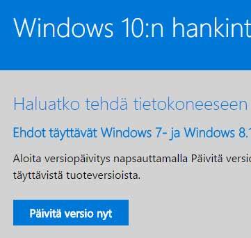 Valitse Asenna päivitykset, jos joitakin päivityksiä ei ole vielä asennettu. Käynnistä kone uudelleen, kun kaikki päivitykset on asennettu.