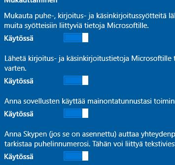 Valitse Sijainti. 9 0 Ellet halua Windows 0:n ja asennettujen ohjelmien saavan paikkatietoja, niin toiminnon voi poistaa käytöstä tällä valinnalla.