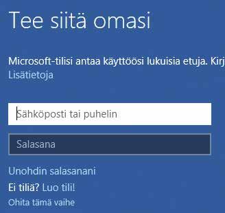 Varmista aloituksen helppous Asennuksen ensi vaiheiden jälkeen täytyy tehdä muutama pikainen valinta ennen kuin Windows 0:ntä voi ryhtyä käyttämään.