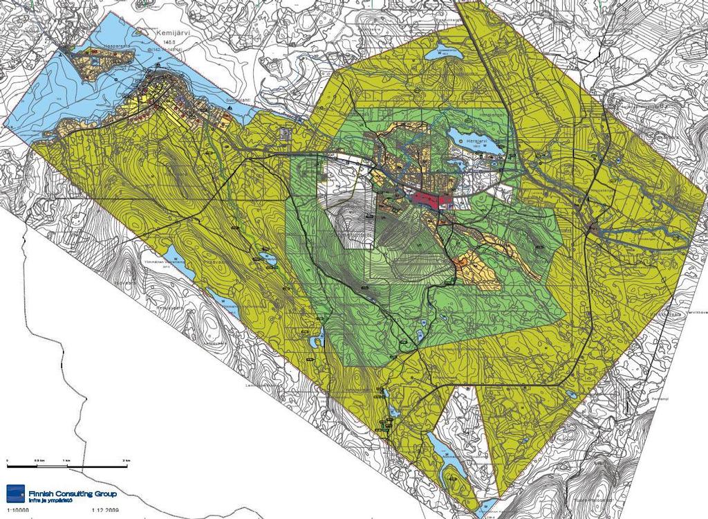 FCG SUUNNITELU JA TEKNIIKKA OY Selostus 41 (100) 6 YLEISKAAVARATKAISUN VAIHTOEHDOT JA NIIDEN VAIKUTUKSET 6.1 Kaavaluonnos Kuva 13. Yleiskaavaluonnos.