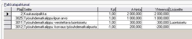 Voit käyttää hyväksesi myös ketjutettuja palkkalajeja, mikäli käytössäsi on palkanlaskennan laajennus.