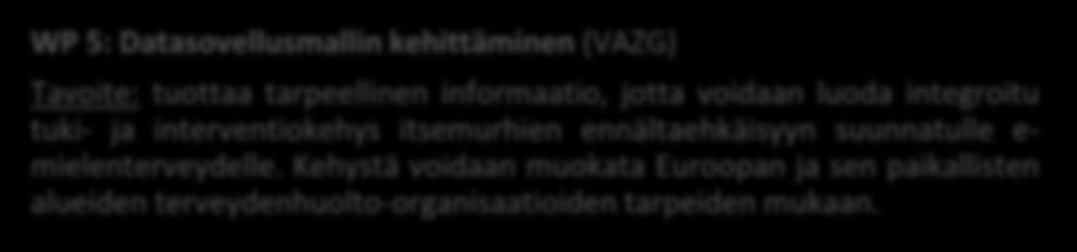 tarveanalyysi. Nämä toiminnot muodostavat pohjan seuraaville työpaketeille.