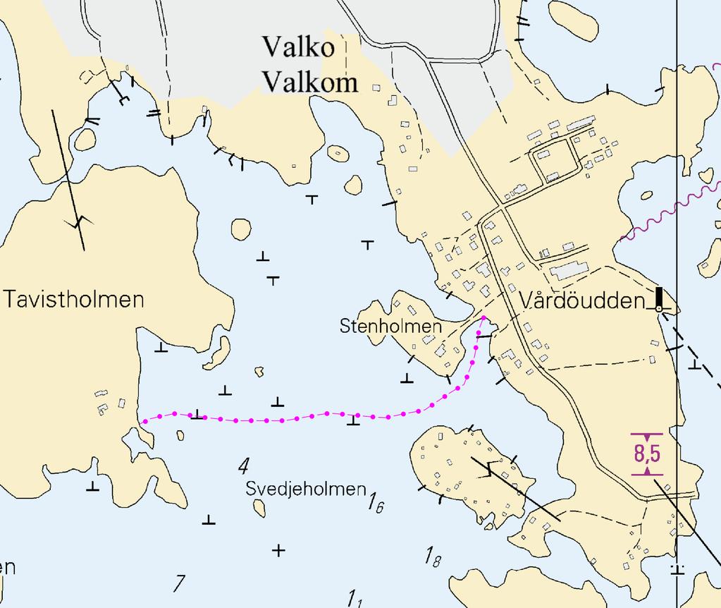 Kuva viitteeksi, karttaotteet ei merikartan mittakaavassa / Bild för referens, kortutdrag inte i sjökortets skala / Image for reference, chart extracts not to scale of chart ( FTA,