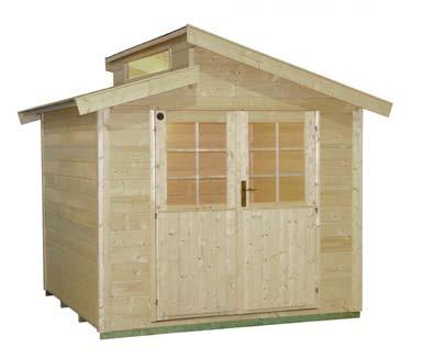 33 Luoman Puutuote AITTA LILLEVILLA 358 PULPETTIKATOLLA LADA Pinta-ala n. 9 m 2. Pohja 300 x 300 cm, Harjakorkeus 255 cm.