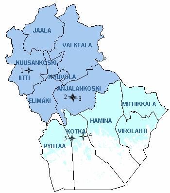 143 1. Kausalan kaatopaikka 2. Ekokem-Palvelu Oy:n kaatopaikka (rakenteilla (ympäristölupapäätöksestä valitettu)) 3. Kymenlaakson Jäte Oy:n kaatopaikka 4.