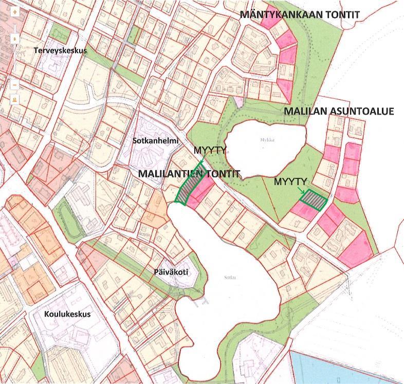 MALILA / MÄNTYKANGAS Mäntykangas on maisemallisesti kaunista asuntoaluetta Mykkälammen ja suojellun Heinäjärven lähellä. Keskustaan matkaa alle kilometri. Asuntoalue on alkanut rakentua 90-luvulla.