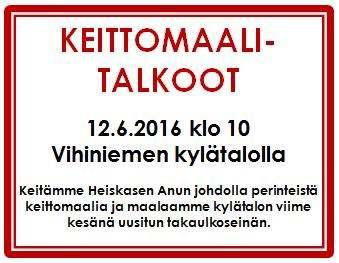 TAPAHTUMAKALENTERI TOUKOKUU TAPAHTUMA PAIKKA Lauantaisin klo 16-17 Taikkis-jumppa Vihiniemen kylätalo La 28.5. klo 9 Lounean valokaapeli-info Vihiniemen kylätalo La 28.