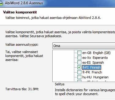 AbiWord Yksinkertainen käyttöliittymä Suomenkielinen Mutkikas asennus Huono Word-tuki Niukat toiminnot AbiWordin toimintovalikoima on vertailun niukin.