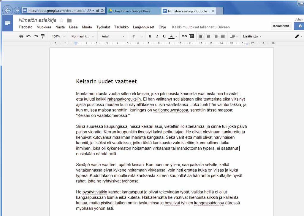 SUURTESTI GOOGLE DOCS 6,0 Kattava sovellus Googlelta Google Docsin käyttöliittymä on selkeä ja havainnollinen. Selaimessa toimiva teksturi sisältää pätevät perustoiminnot.