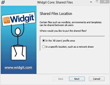 4. You will now be asked where you would like to install the Shared Files. These are files such as Wordlists, Templates, and Resource Packs which can be shared between all users.