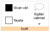 Kuplan tyylin muuttaminen Kun olet sijoittanut kuplan asiakirjaan,