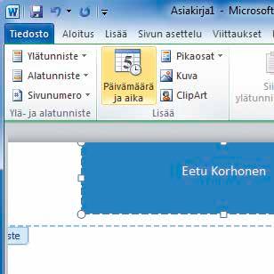 Se tekee asiakirjasta heti ammattimaisemman näköisen ja säästää jatkossa rutkasti aikaa.