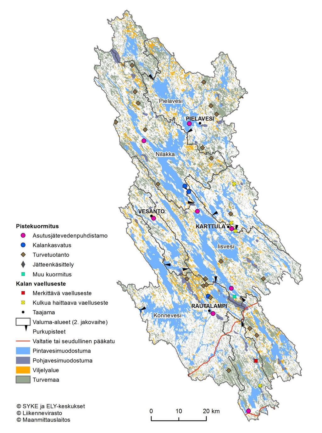 Kuva 9. Keskeiset kysymykset Rautalammin reitillä.