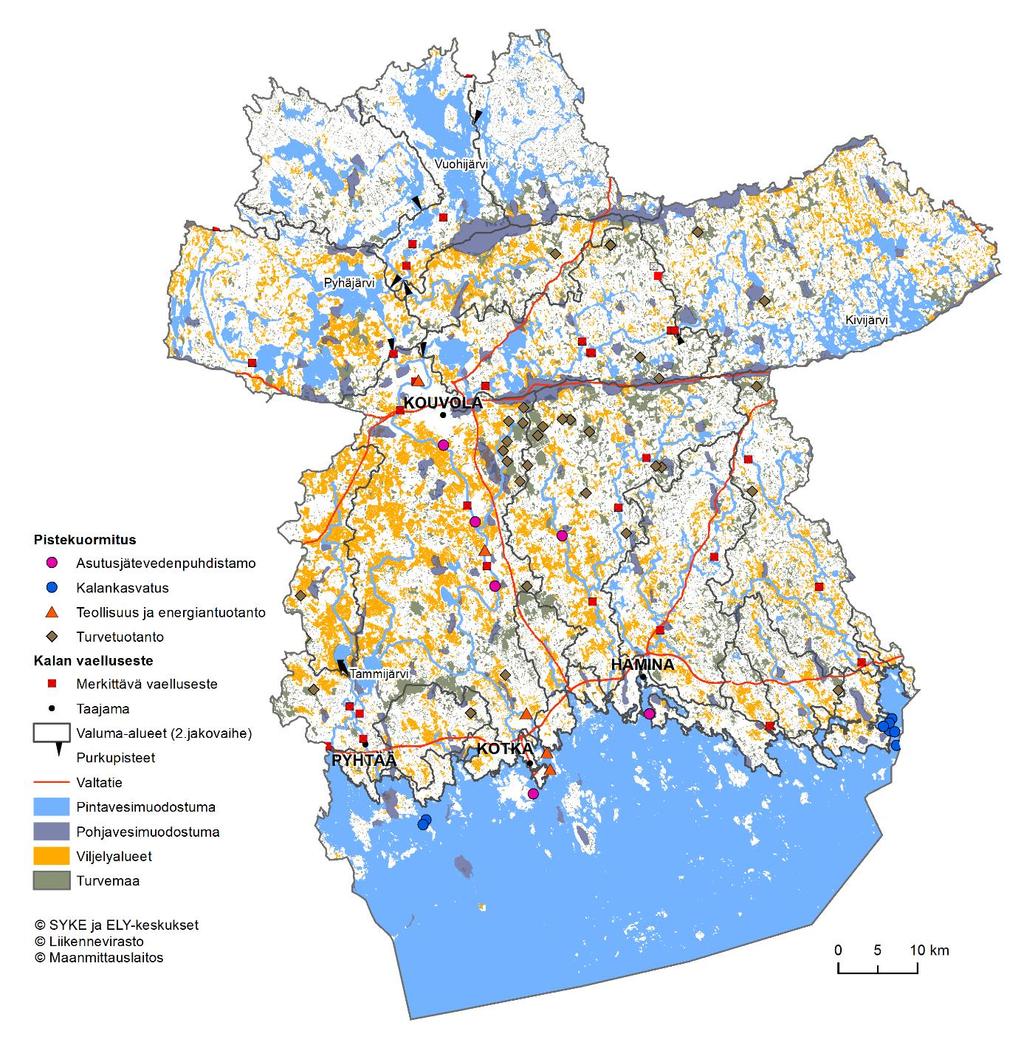 Kuva 23. Keskeiset kysymykset Kaakkois-Suomen alueella.