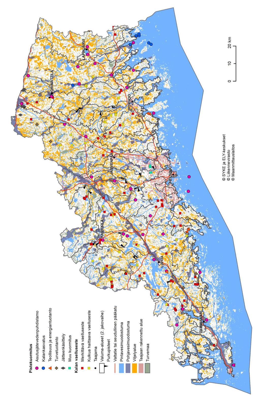 Kuva 25. Keskeiset kysymykset Uudenmaan alueella.