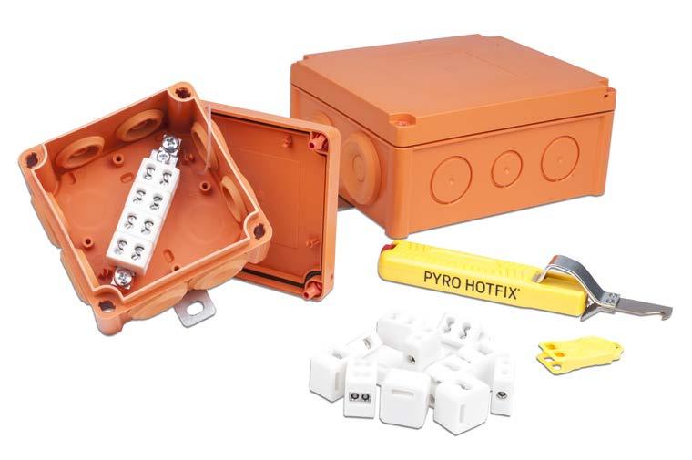 PYRO CABLES PYRO HOTFIX MUOVISET PALOJAKO- RASIAT E30-E90 Muovisten PYRO Hotfix palojakorasioiden suunnittelussa on ensisijaisesti lähdetty liikkeelle sähköurakoitsijoiden toiveista ja tästä johtuen