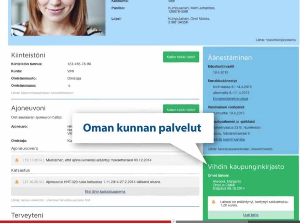 Kansalaisen palvelunäkymän prototyyppi