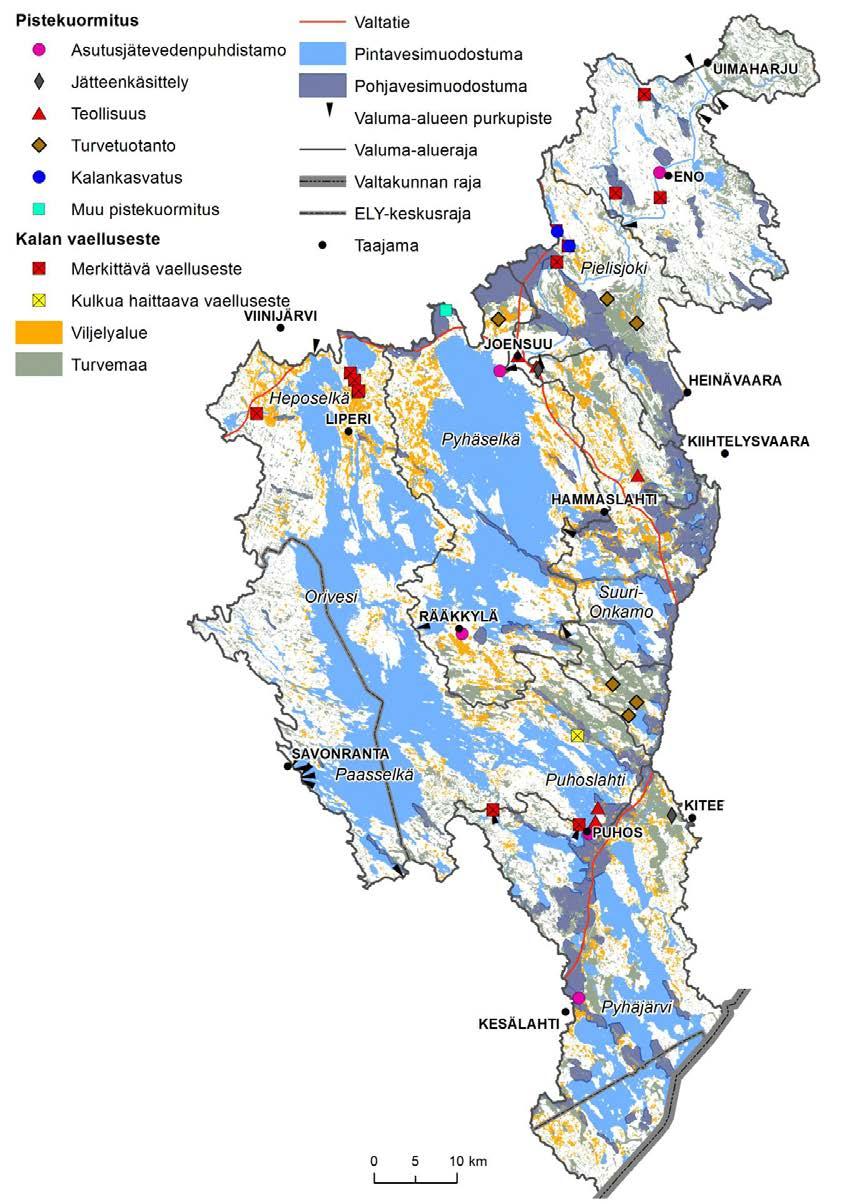 Kuva 17. Pielisjoen-Pyhäselän-Oriveden alue.
