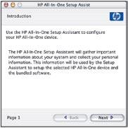 Kaksoisosoita HP All-in-One Installer symboli Noudata näyttöön tulevia ohjeit Mac: Sett i programvare-cden for produktet. Dobbeltklikk på ikonet HP All-in-One Installer.