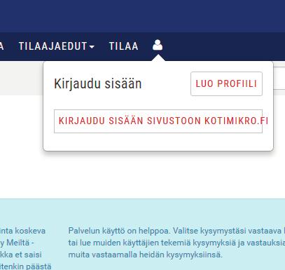 Kieli Suomi Luo itsellesi käyttäjätili Onko sinulla jo käyttäjätili?