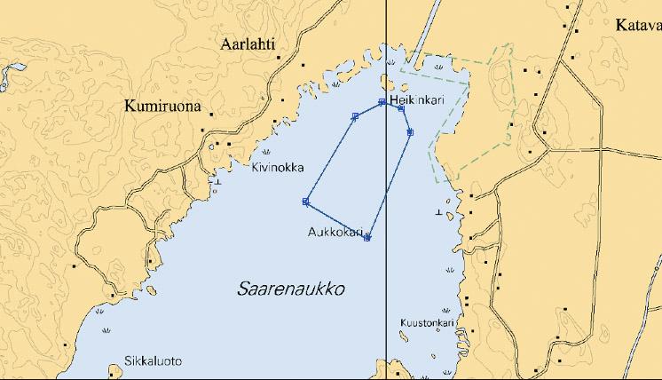 ulottuu niin kauaksi selkäveteen, että kalan kulku on turvattu.