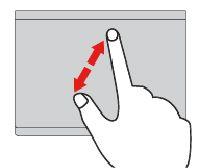 Lähennys kahdella sormella Voit lähentää asettamalla kaksi sormea kosketuslevylle ja liu'uttamalla niitä kauemmas toisistaan.