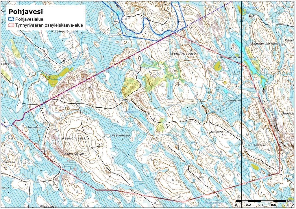 FCG SUUNNITTELU JA TEKNIIKKA OY Kaavaselostus 15 (83) 4.3.2 Pinta- ja pohjavedet Alueelle ei sijoitu luokitettuja pohjavesialueita.