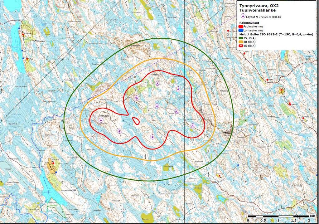 FCG SUUNNITTELU JA TEKNIIKKA OY Kaavaselostus 68 (83) Kuva 34 Luonnosvaiheen melumallinnus.