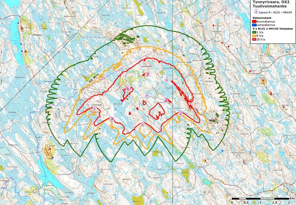 FCG SUUNNITTELU JA TEKNIIKKA OY Kaavaselostus 74 (83) Kuva 37 Varjostusmallinnus luonnosvaiheessa.