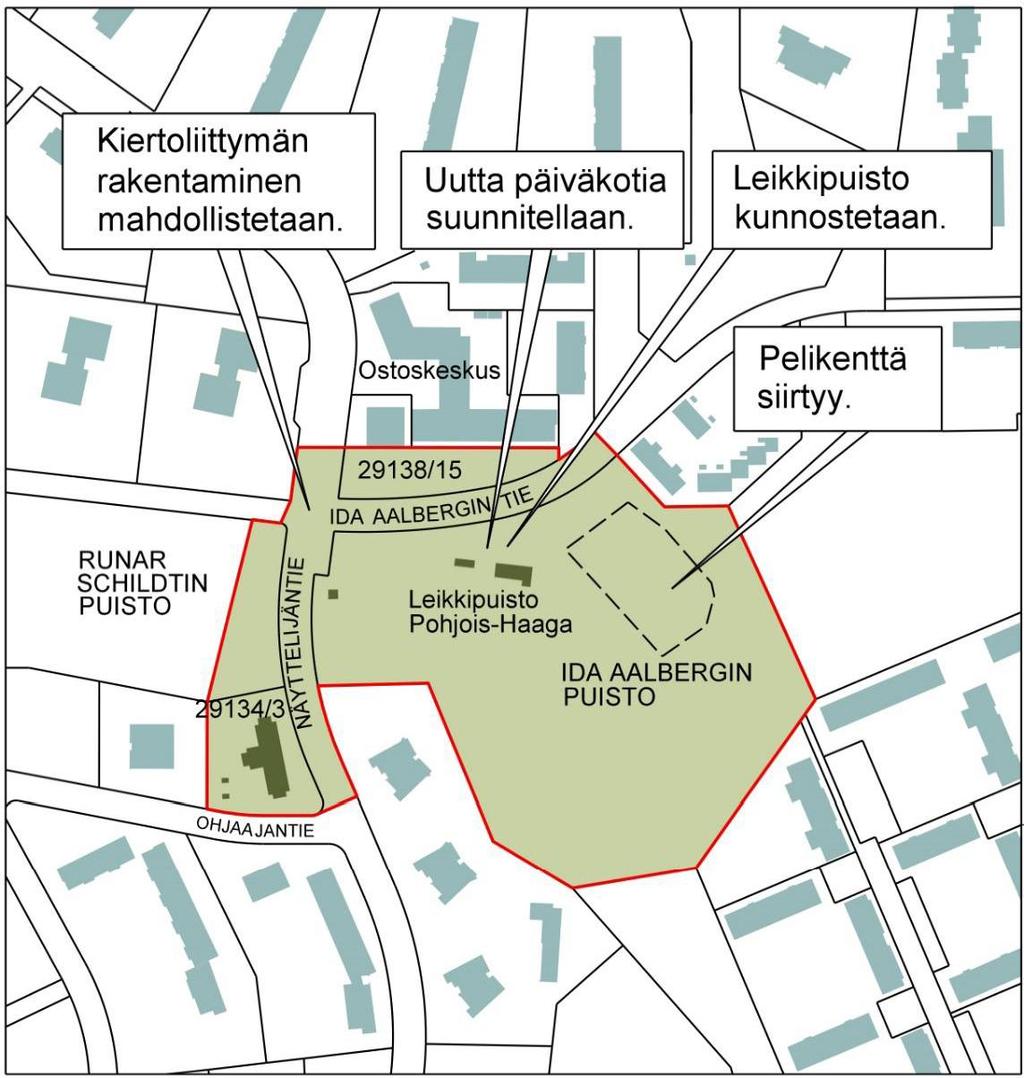 1 (5) Ksv:n hankenro 0740_43 HEL 2015-013800 19.1.2016 Oas 1230-00/16 IDA AALBERGIN PUISTON LÄNSIOSAN ASEMAKAAVAN MUUTOS OSALLISTUMIS- JA ARVIOINTISUUNNITELMA Suunnittelun tavoitteet ja alue Ida