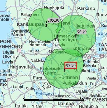 Pirkanmaa Tampere 3 (nyk. Sun FM) Ikaalinen 96.3 Kankaanpää 106.7 Parkano 91.7 Tampere 106.1 Valkeakoski 96.7 Ylöjärvi 107.8 Tampere 4 (nyk. Iskelmä) Kunta Taajuus Hämeenkyrö 96.