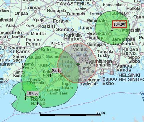 Uusimaa Lohja (nyk. Iskelmä) Porvoo (nyk. Radio Foni) Porvoo 2 (nyk.