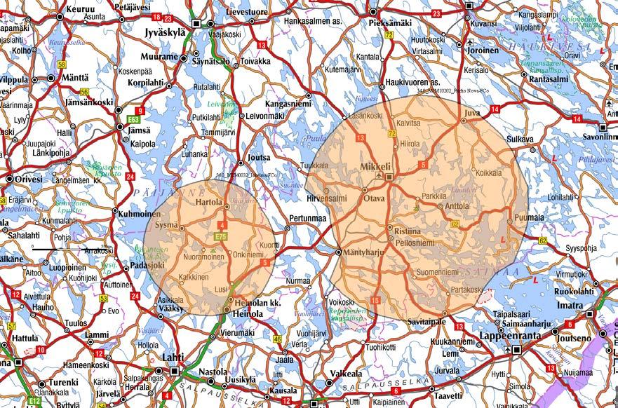 OPTIMOINTEJA RAJOITUSTEN PIENENTÄMISEKSI (3/6) Esim. 3 Nykytilanne: Radio Nova Mikkeli 106,9 MHz rajoitus 240-270/6dB vs.