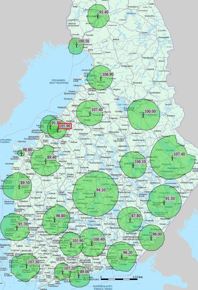 Taajuuskokonaisuus 9 (nyk. Radio Dei) Kunta Taajuus Kunta Taajuus Eurajoki 95.7 Lappeenranta 96.0 Haapavesi 107.4 Lapua 89.4 Helsinki 89.0 Lieksa 107.4 Hollola 106.4 Lohja 107.2 Hämeenlinna 105.