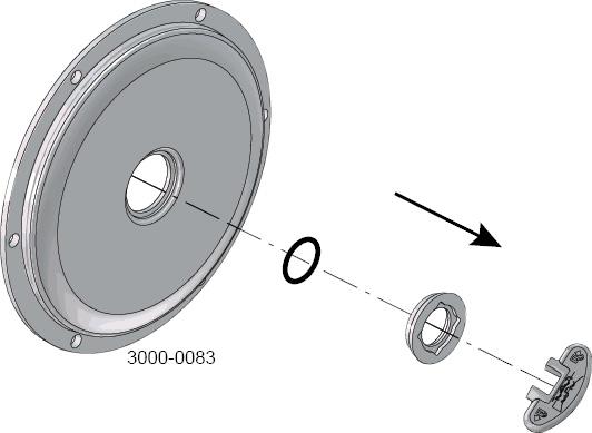 Irrota O-rengas (38) juoksupyörästä, jos O-rengas on asennettuna.