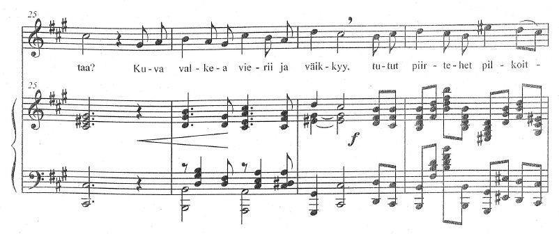 38 Laulustemma on kirjoitettu niin korkealle, että vaikka pianolle on kirjoitettu mp, on saman dynamiikan toteuttaminen tenoriäänellä erittäin haastavaa.