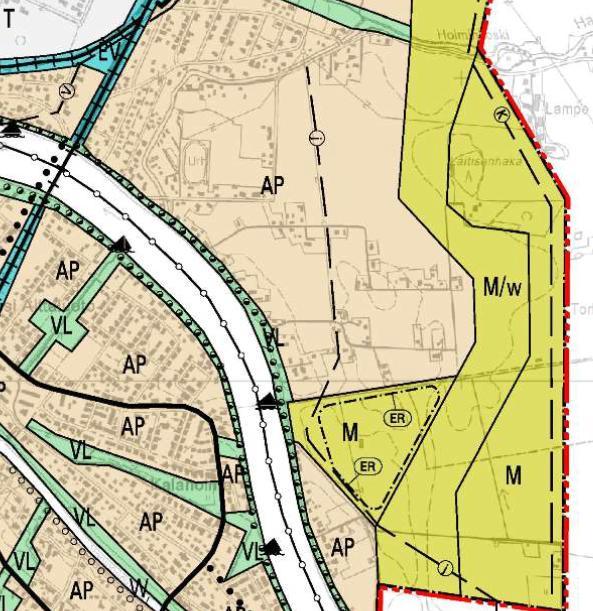 12 Kuva 4-3 Ote Porin kantakaupungin yleiskaavasta 2025 (Porin kaupunki).