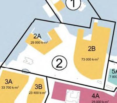 2 Uusi rakennuskanta Kuva 5-3 Marikon rannan aluerajaus ja auringon kokonaissäteilyenergia (kwh/m2/vuosi) alueelle