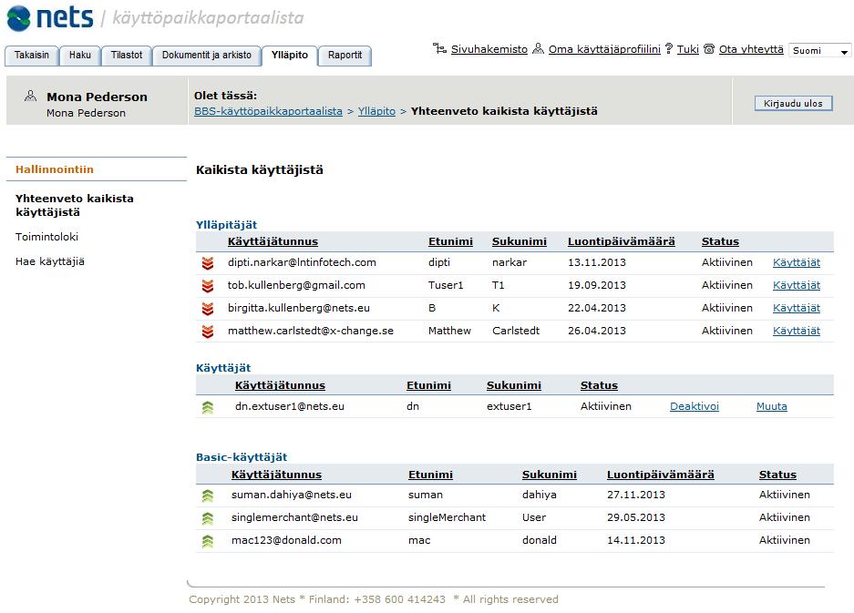 Internal Merchant Portal Kun haluat korottaa basic-käyttäjän