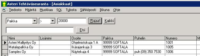 10/67 Asteri Tehtäväseuranta käyttöohje Mitä tahansa ikkunaa voit pienentää, suurentaa, venyttää, supistaa jne. käyttämällä painikkeita tai kulmasta.