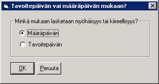 Asteri Tehtäväseuranta käyttöohje 25/67 7.3 MÄÄRÄPÄIVÄ VAI TAVOITEPÄIVÄ?