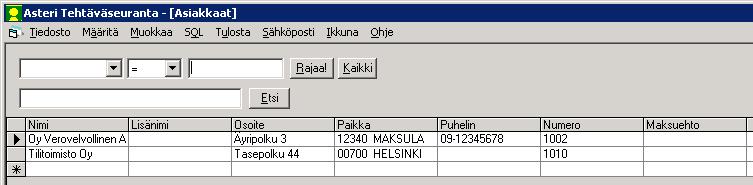 rajaaminen, joka mahdollistaa mm. monien eri ehtojen yhdistelemisen samaan tulosjoukkoon.