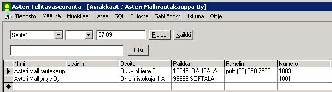 Selite1-kenttään ajankohta, jolloin ko.