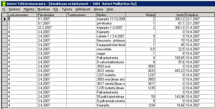 Asteri Tehtäväseuranta käyttöohje 37/67 Jos muistilapussa on tekstiä, ikkuna näkyy keltaisena. Jos muistilappu on tyhjä, tausta on valkoinen.