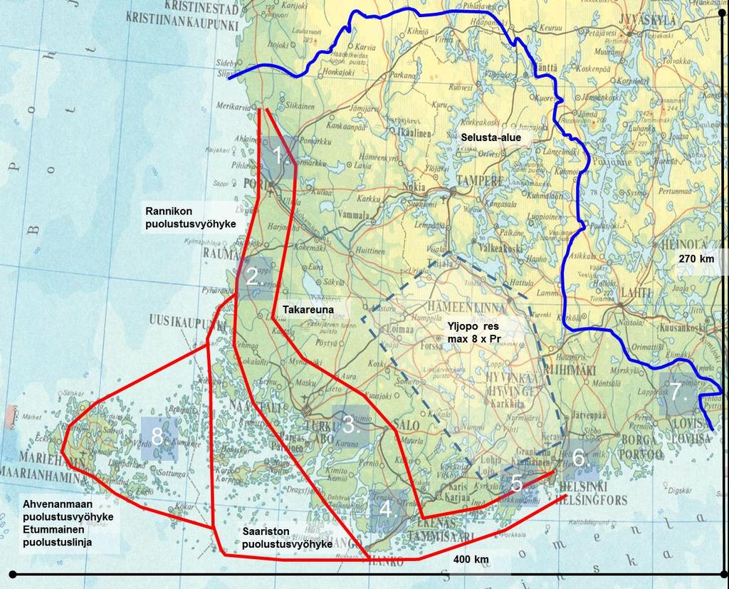 Karttapohjana on käytetty Suomen yleiskarttaa vuodelta 1960.
