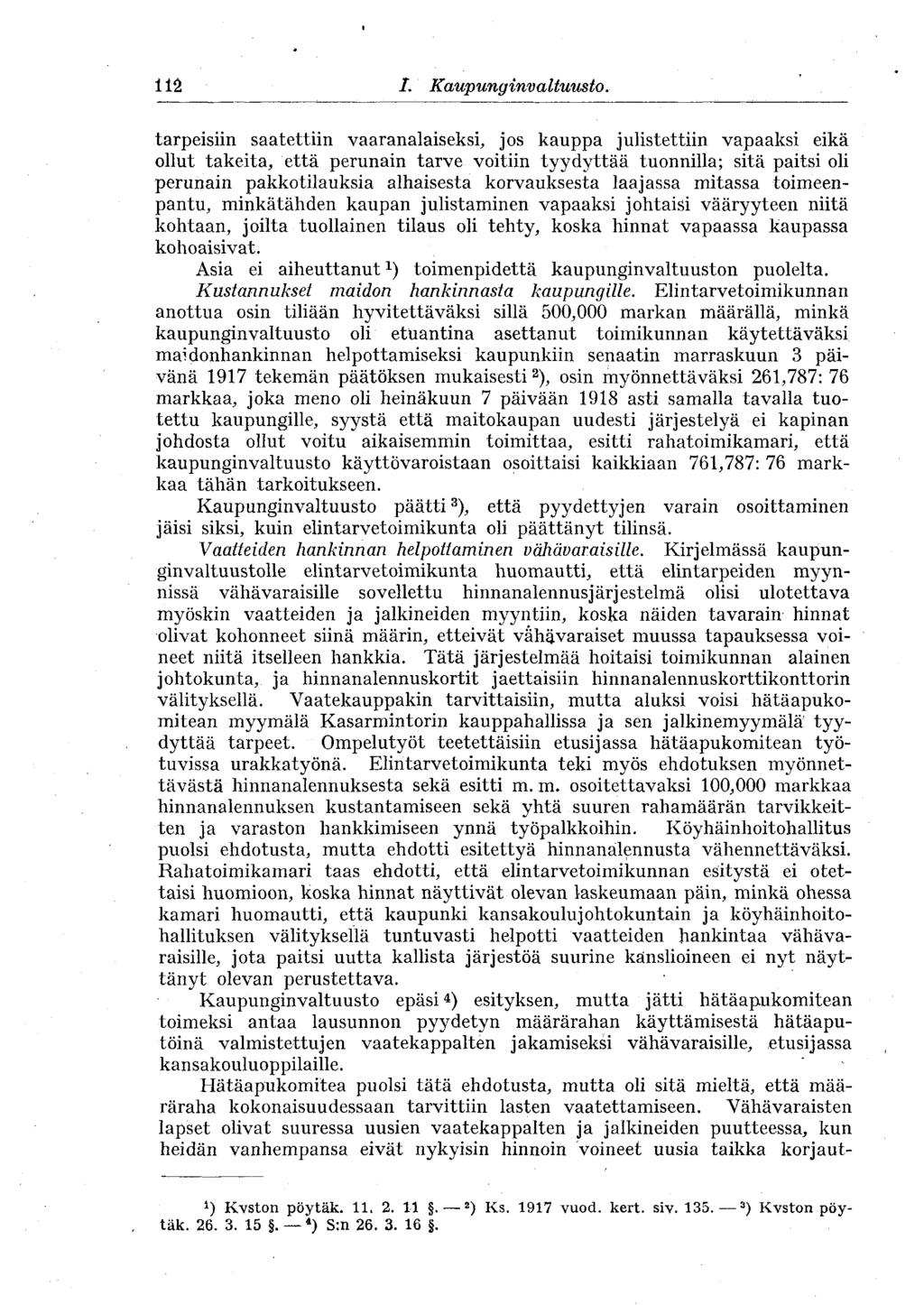 I.,Kaupunginvaltuusto.