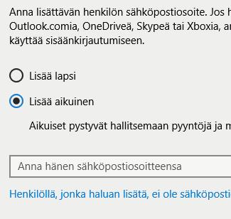 Tässä valitaan Lisää aikuinen 5.