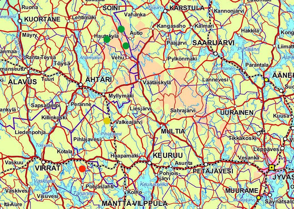 17 3 AINEISTO JA MENETELMÄT 3.1 Kohteet ja niiden yleiskuvaus UPM toimitti tutkimusta varten tiedot taimikosta, jotka sijaitsivat Soinissa, Keuruulla ja Virroilla. (Kuva 4.