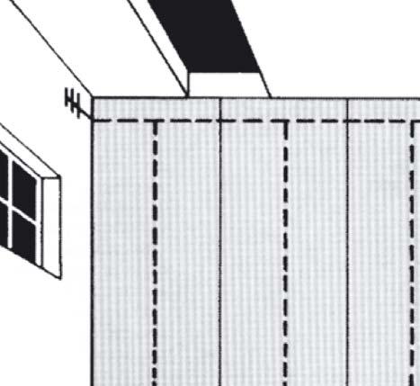 Yhdysnauhasta vedetään maadoitusliittymä yksi jokaista 40 m 2 kohden. Liittymä nostetaan maadoitusta varten 20 cm seinälle. 4. Vuodat rullataan noin puoleen väliin asti.